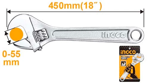 INGCO:PIPE WRENCH 450MM