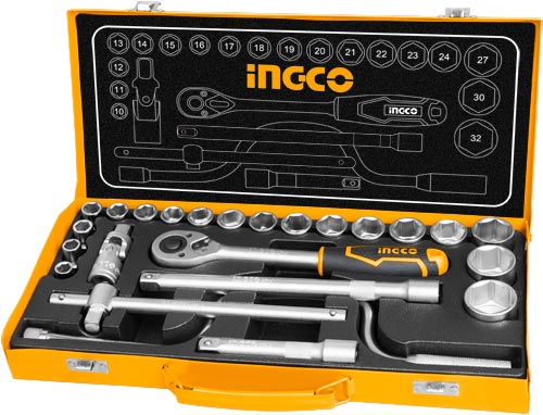 INGCO:SOCKET SET 1/2″ 24pcs